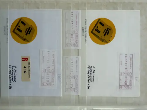 Schalter-Freistempel SFS Schweiz - kleine Sammlung früher Ausgaben im Steckbuch