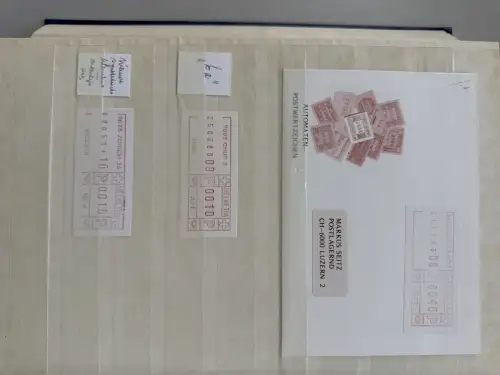 Schalter-Freistempel SFS Schweiz - kleine Sammlung früher Ausgaben im Steckbuch