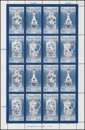 3241-3244II Porzellan 1989, ZD-Bogen FN3, postfrisch **