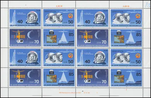 3005-3008 Weltraumflug 1986, ZD-Bogen FN2, postfrisch **