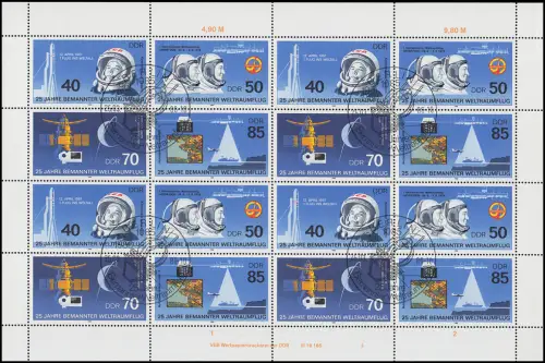 3005-3008 Weltraumflug 1986, ZD-Bogen FN3, ESST Berlin