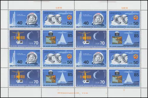 3005-3008 Weltraumflug 1986, ZD-Bogen FN5, postfrisch **