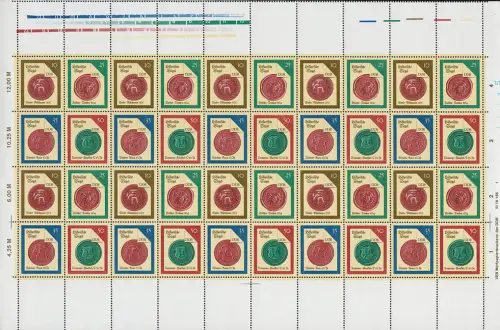 3156-3159 Siegel 1988, ZD-Bogen FN1, Nebenfelder oben, postfrisch **