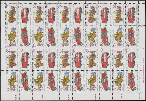 3101-3104 Feuerwehr 1987, ZD-Bogen FN3, postfrisch **