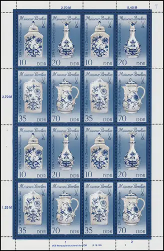 3241-3244II Porzellan 1989, ZD-Bogen FN4, postfrisch **