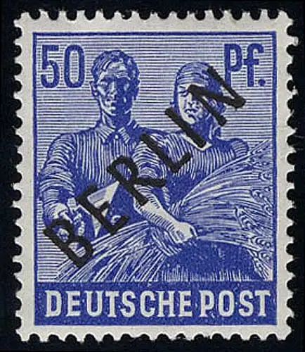 13 Schwarzaufdruck 50 Pf postfrisch **
