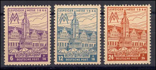 162-164AZ Leipziger Messe, Typ AZ, Satz 3 Werte **