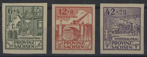 87-89B Wiederaufbau 1946, geschnitten, Satz postfrisch **