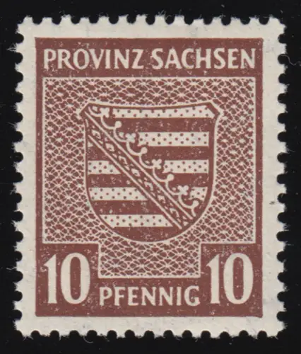 SBZ 78Xb Provinzwappen 10 Pf, Wz.1X, siena, gezähnt, **
