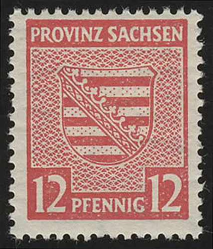 SBZ 79Ya Provinzwappen 12 Pf, Wz.1Y, dunkelrosarot, gezähnt, **