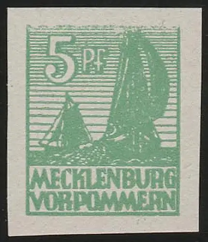 SBZ 32xa Freimarke 5 Pf, smaragdgrün, geschnitten, postfrisch **