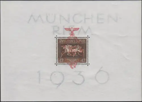 Block 10 mit rotem Aufdruck München-Riem, postfrisch **