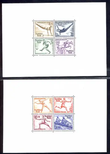 Block 5 und 6 Olympische Spiele Berlin 1936, beide postfrisch **
