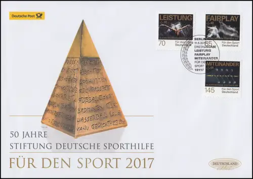 3307-3309 Stiftung Deutsche Sporthilfe Satz auf Schmuck-FDC Deutschland exklusiv