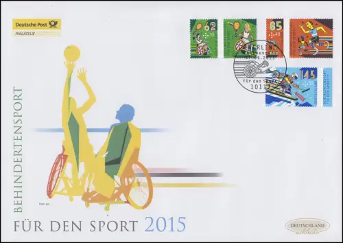 3149-3151 Sporthilfe Behindertensport, Satz auf Schmuck-FDC Deutschland exklusiv