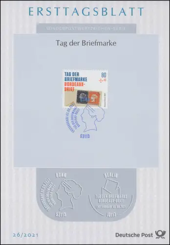 ETB 26/2021 Tag der Briefmarke - Schätze der Philatelie - Bordeaux-Brief