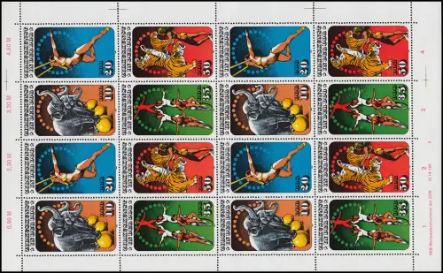 2983-2986 Zirkuskunst 1985, ZD-Bogen, FN2, postfrisch **