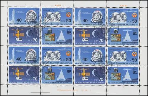 3005-3008 Weltraumflug 1986, ZD-Bogen FN1, ESST Berlin