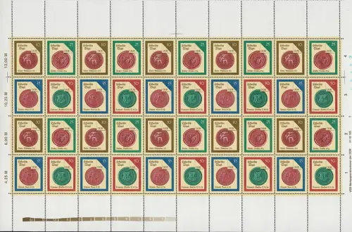 3156-3159 Siegel 1988, ZD-Bogen FN2, Nebenfelder oben, postfrisch **