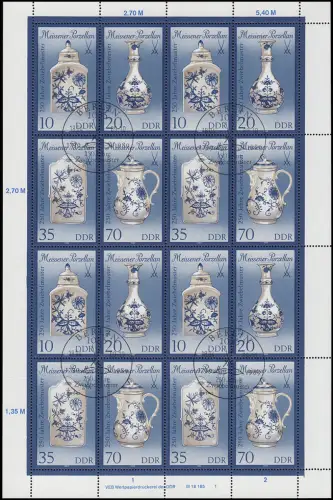 3241-3244II Porzellan 1989, ZD-Bogen FN1, ESST Berlin