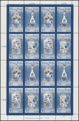 3241-3244II Porzellan 1989, ZD-Bogen FN2, postfrisch **