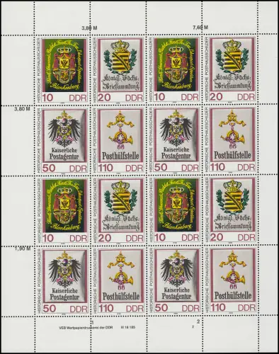 3306-3309 Posthausschilder 1990, ZD-Bogen FN2, postfrisch **