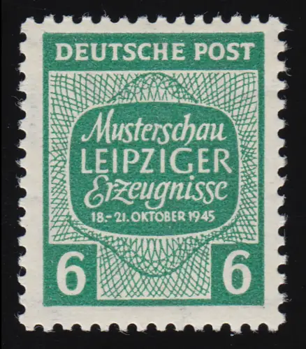 124Y Musterschau 6 Pf. mit Plattenfehler zusätzliche Gitterlinie, postfrisch **