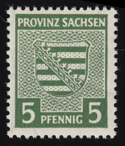 SBZ 75Xb Provinzwappen 5 Pf, Wz.1X, graugrün, gezähnt, **