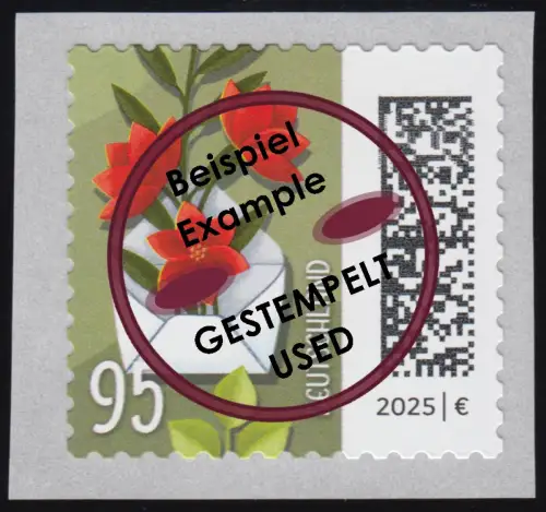 3903 Welt der Briefe 95 Cent Blumenbrief (ENS), SELBSTKLEBEND aus Rollen, O