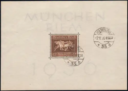 Block 4 Das Braune Band, Tagesstempel Hamburg 2.11.36