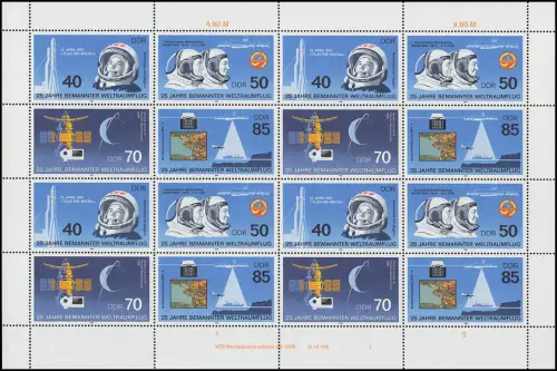 3005-3008 Weltraumflug 1986, ZD-Bogen FN3, postfrisch **