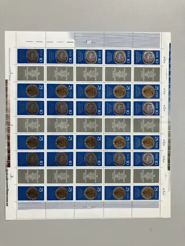 1592-1593 Kulturbund 1970, ZD-Bogen, Oberrand lädiert, **