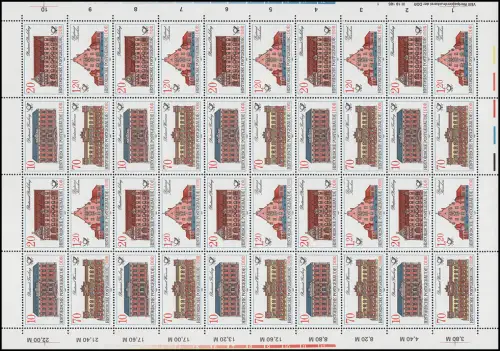 3067-3070 Postgebäude 1987, ZD-Bogen, ungefaltet postfrisch **