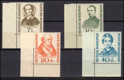 222-225 Wofa 1955 - kompletter Satz Ecken unten links, ungefaltet, ** / MNH