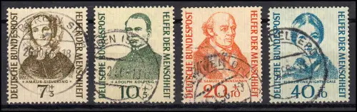 222-225 Wofa 1955 - sauber zeitgerecht rundgestempelt, Höchstwert geprüft BPP