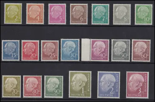 177-196 Heuss I, 20 Werte komplett, sauber postfrischer Satz **