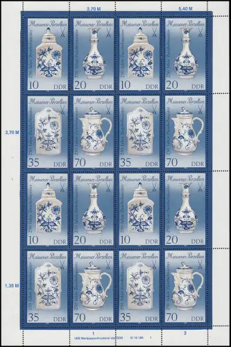 3241-3244II Porzellan 1989, ZD-Bogen FN1, postfrisch **