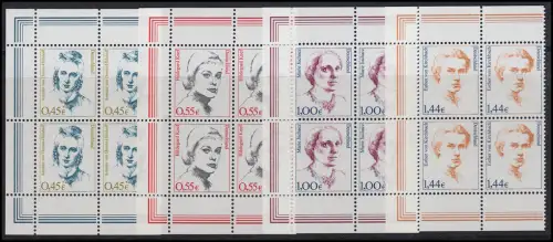 2295 ff Frauen 4 Werte mit Euro-Währung komplett, Viererblock links **