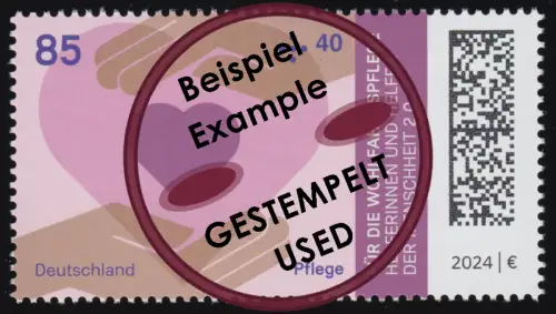 3811 Wohlfahrt Helfer 85+40 Pflege, nassklebend, O gestempelt