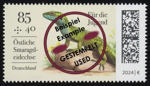 3844 Reptilien Smaragdeidechse, gestempelt O