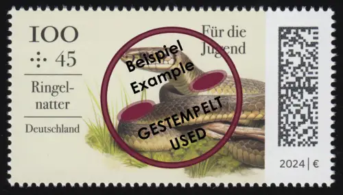 3845 Reptilien Ringelnatter, gestempelt O