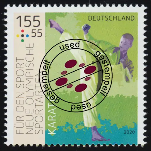 3544 Sporthilfe Karate 155 Cent gestempelt, O