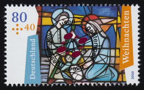 3571 Weihnachten Kirchenfenster Geburt Christi, nassklebend, O