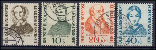 222-225 Wofa 1955 - sauber zeitgerecht rundgestempelter Satz O, gute Zähnung