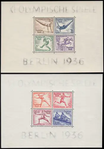 Blöcke 5/6 z DICKES Papier Olympische Spiele Berlin 1936, beide postfrisch **