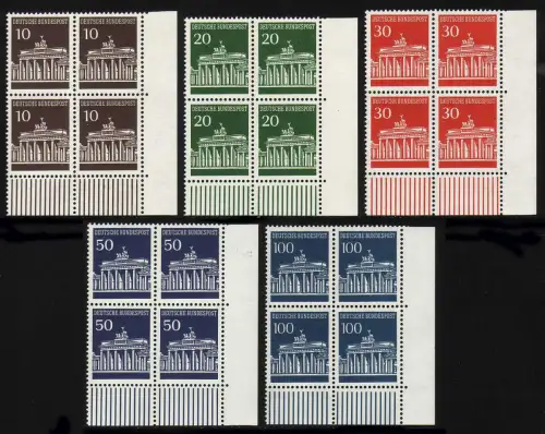 506-510 Brandenburger Tor, Eckrand-Viererblock unten rechts, Satz ** komplett