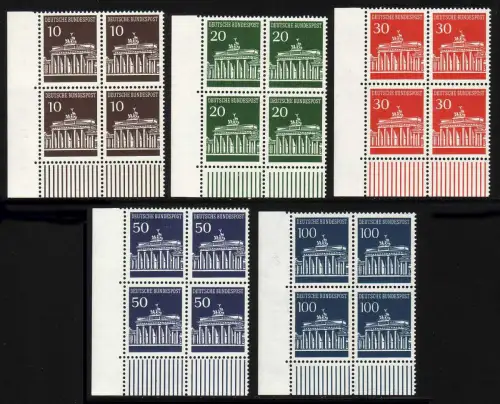 506-510 Brandenburger Tor, Eckrand-Viererblock unten links, Satz ** komplett