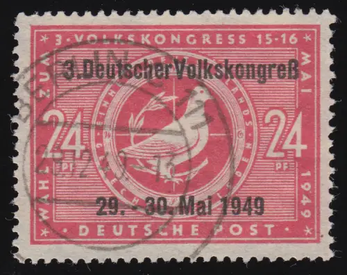 SBZ 233I Wahlen zum 3. Volkskongress mit Aufdruck I, gestempelt O