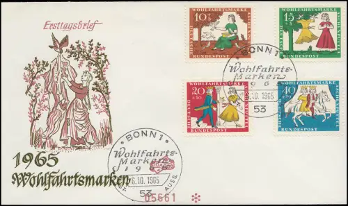 485-488 Wofa 1965 Märchen Aschenputtel - Satz auf Fidacos Schmuck-FDC ESSt BONN