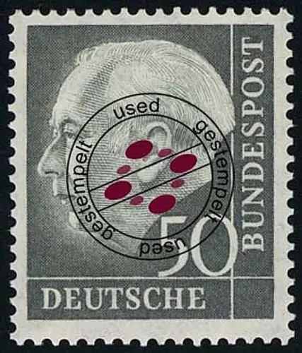 189 Heuss 50 Pf, gestempelt O